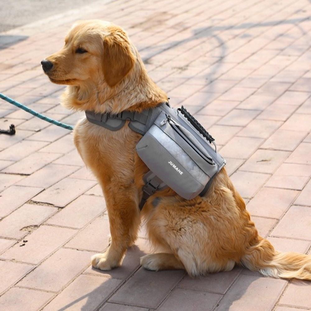 Adjustable Dog Snack Bag Reflective Dog Harness Saddlebag Portable Dog Training Backpack Outdoor