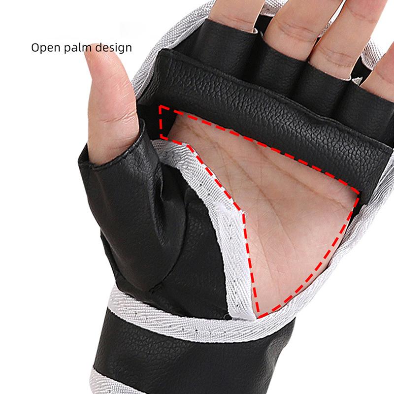 Half Finger Boxing Training Gloves Black 1 /2Pair Fingerless Gloves For Combat Fitness Exercise Anti-Slip Sports Boxing Gloves