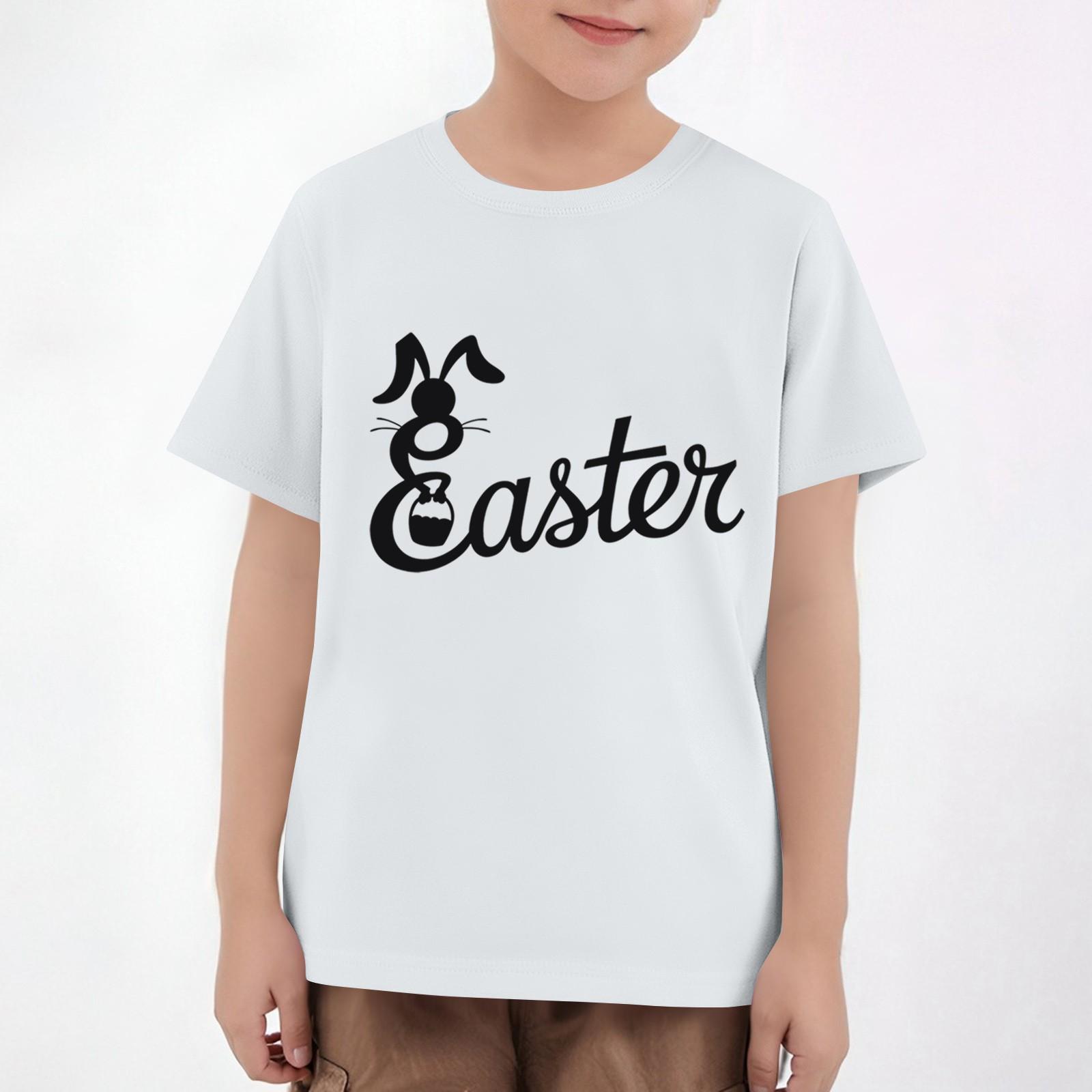 

Детский пасхальный топ с коротким рукавом и принтом 100 белый
