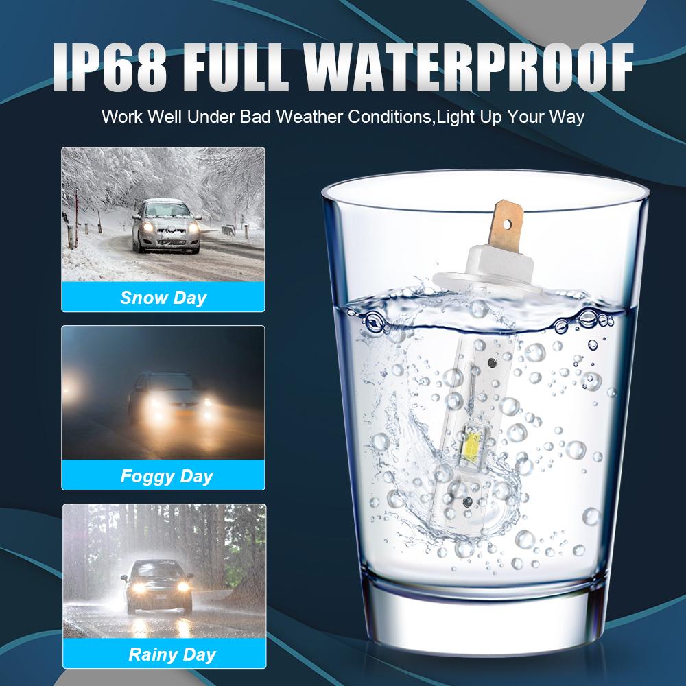 2 Τεμάχια H1 LED Λαμπτήρας Προβολέα H1 LED Canbus H3 LED Φώτα Ομίχλης Χωρίς Ανεμιστήρα Ασύρματο Μίνι Μέγεθος Αυτοκινήτου Λάμπα 12V 6000K Λευκό