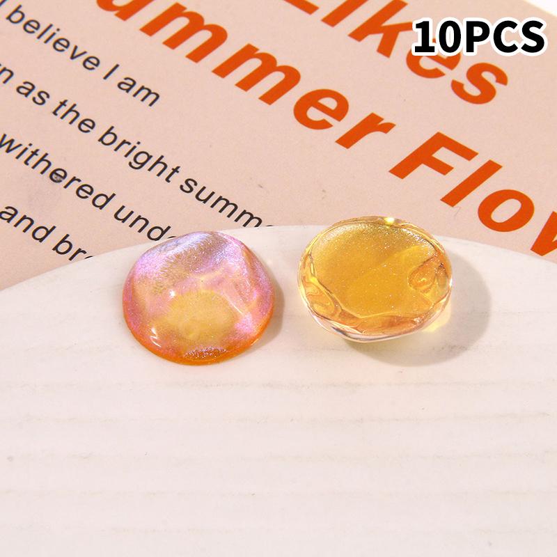 10pcs Glitter Geometry Rounds Cabochon Beads for Crafts DIY Resin Art Flatback Jewelry Making Embellishments