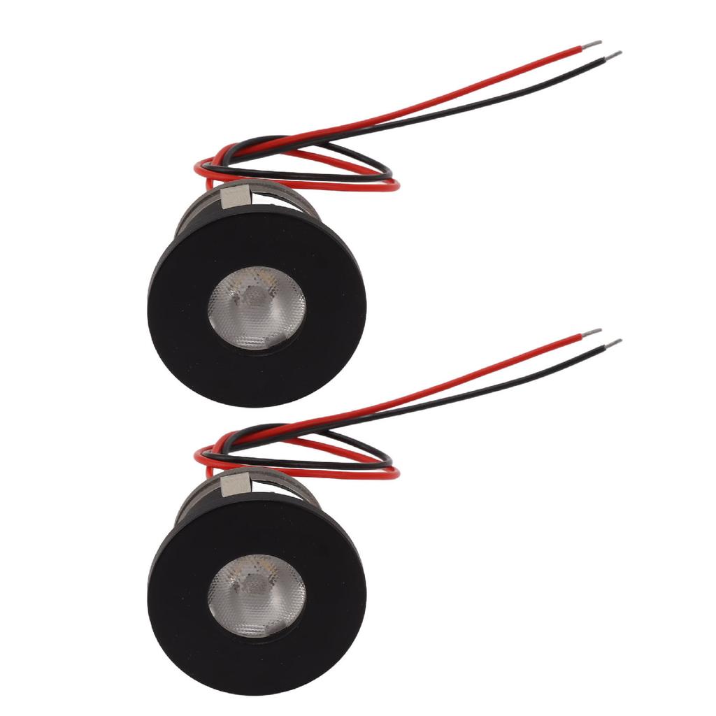 2PCS Recessed Mini LED Spotlight 15 Degrees 1 Watt 80LM Small LED Spotlight for Jewelry Showcase 12VDC