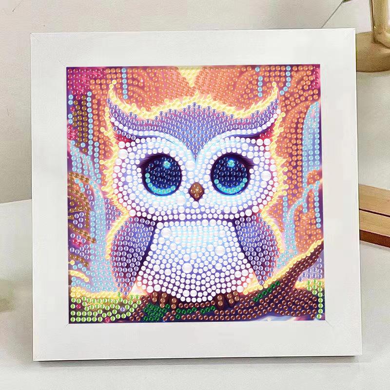 Cartoon Animal Crystal Diamond Painting Bright Diamond Frame Sticker Drawing Children's Handmade DIY Decoration Gift