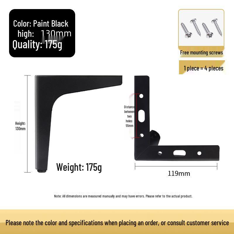 Metal Triangle Sofa, Cabinet & Table Support Legs - Heightening Furniture Legs