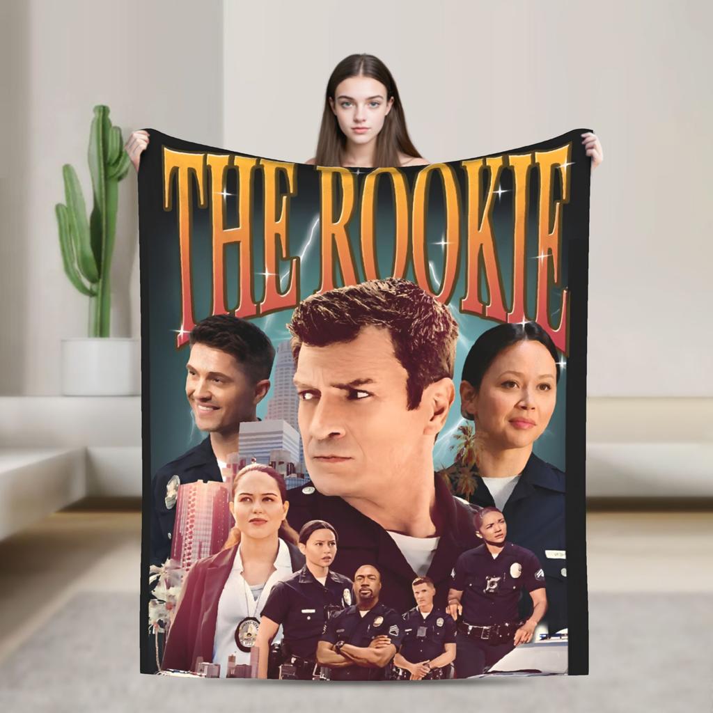 TV seriál The Rookie Flanelové deky Měkká přehozová deka do obývacího pokoje Piknik Grafické přehozy na postel Potah na pohovku