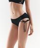 VINAJ Chain Ribbon One-Sided Low Bikini Panties (Black)