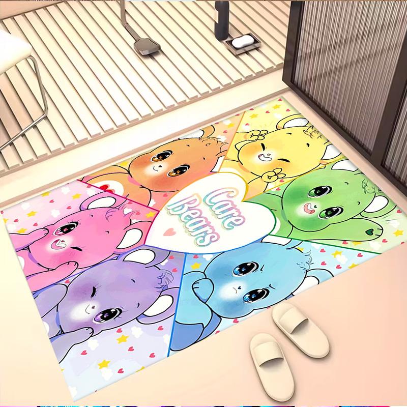 Care Bears Print Rug, Washable Floor Carpet, For Entryway Dorm Laundry Room Office Study, Home Decor Birthday Christmas Gift