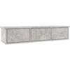 VidaXL Wall Shelf with Drawers Concrete Grey 88x26x18.5 Cm Chipboard