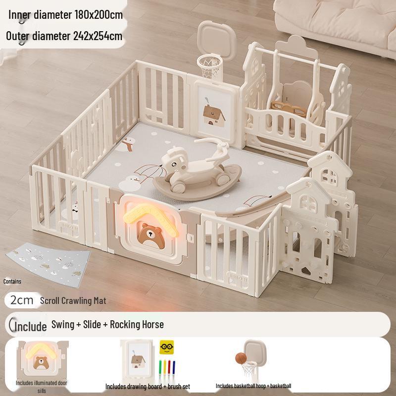Kompakter Baby-Laufstall: Sichere Indoor-Krabbelmatte zum Kinderschutz im Wohnzimmer