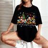 Christmas Disney Mickey Minnie T Shirt Women Unisex Cotton Short Sleeve Y2k Streetwear Sweater Graphic Tee Winter New Top cotton
