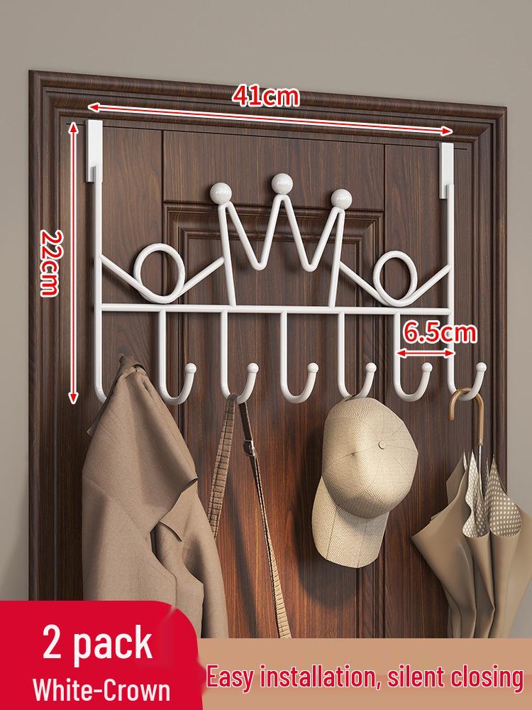 Punch-Free Over-the-Door Coat and Hat Rack - Bedroom & Kitchen Storage Solution