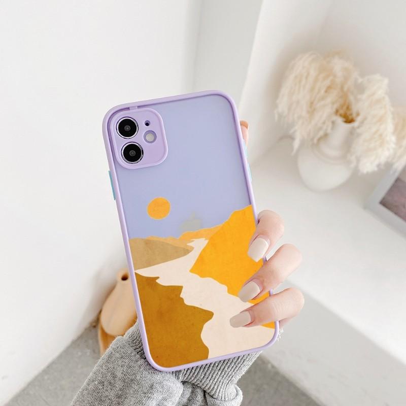 Geometric Minimalist Phone Case For IPhone 14 13 12 11 Mini Pro Max XS X Max XR 8 7 Plus SE 2022 Skin Color Phone Cover