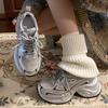 White Deer Silver Dad Shoes Women's Autumn Mesh Breathable Versatile Thick Soles Increase the Tide of Casual Sports Shoes