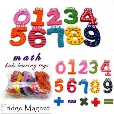  10/15pcs/lot Number Wooden Fridge Magnet Education Learn Cute Kid Baby Math Toy