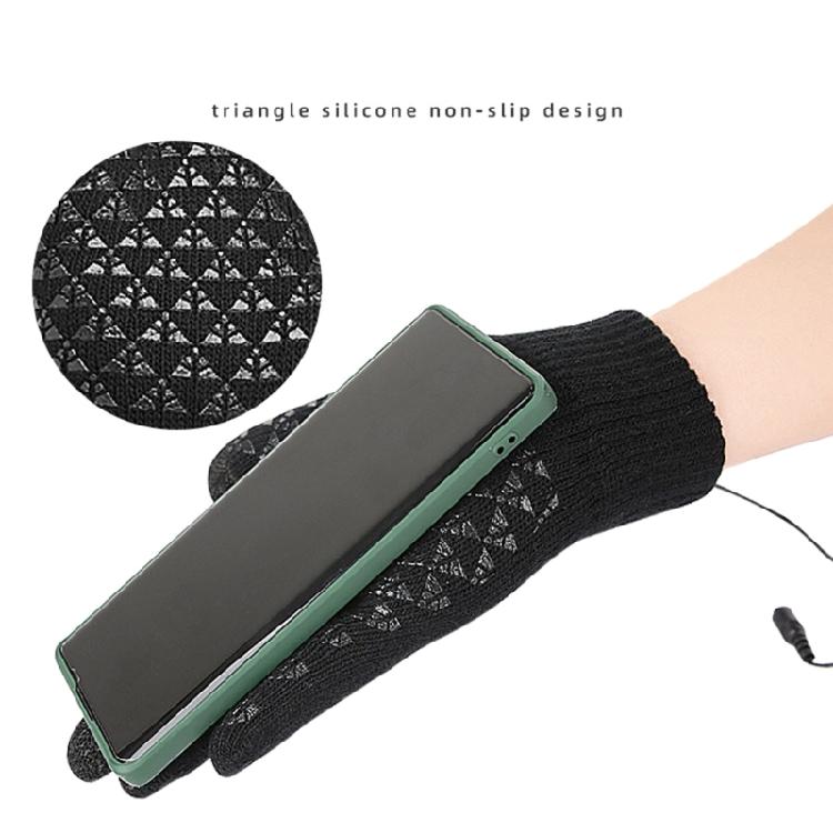 Knitted Heating Glove Hands Warmer Mittens Full Finger Gloves Thermals Glove for Winter, USB Heated Gloves for Men Women