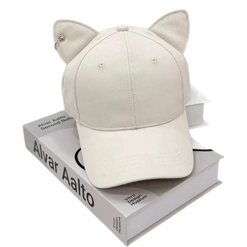 Self-developed Cute Sweet Three-dimensional Cat Ears Baseball Cap Children Spring and Summer Thin Hard Top Sunshade