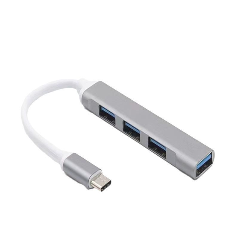 USB 3.0 Mini Aluminum Type-C Hub: 4-Port Splitter Docking Station