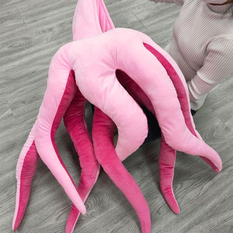 51in Plush Doll Stuffed Animal Octopus Pillow Toy Novelty Cosplay Party Costume Toy Infant Photo Shooting Props Headgear