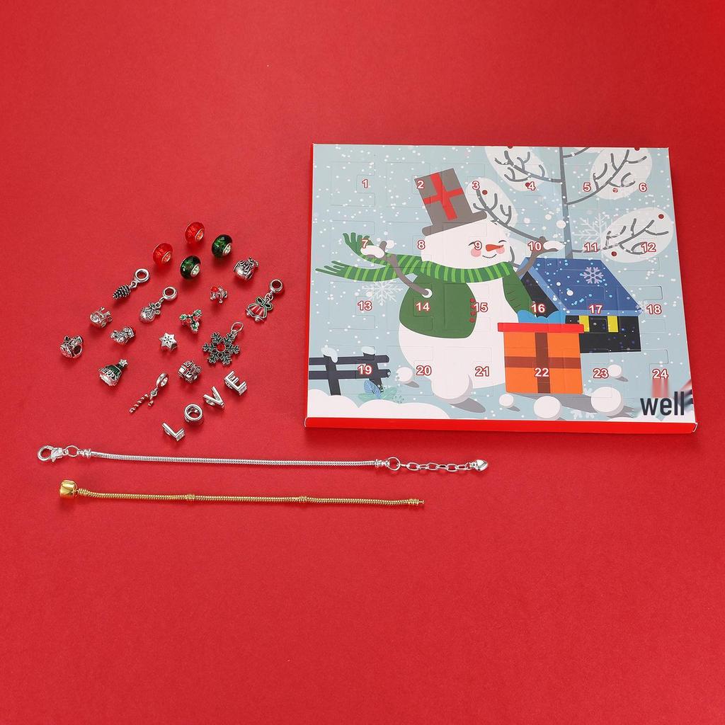 Calendario de Adviento Sorpresa de Papá Noel: Set de Pulsera y Collar DIY para Niños