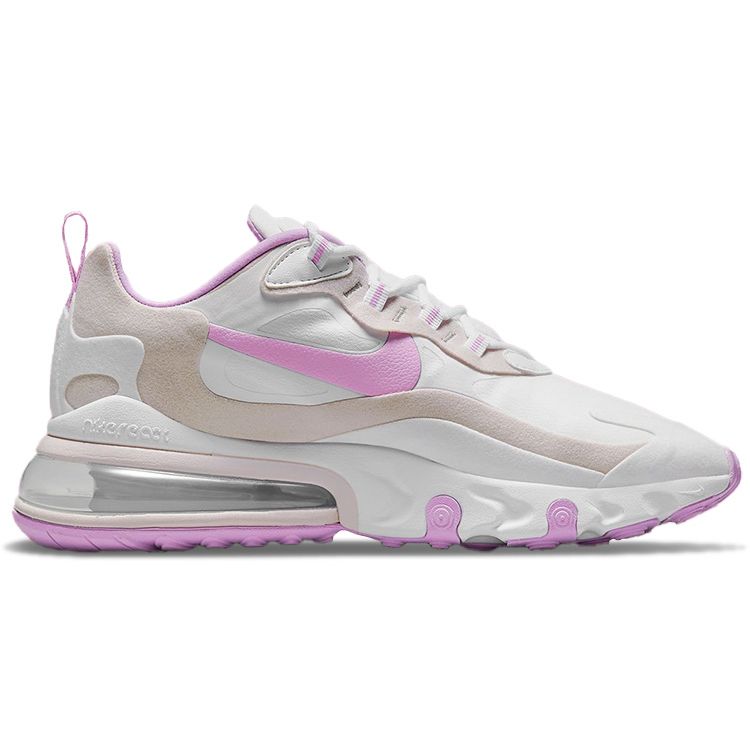 Nike Air Max 270 React Women White Fuchsia Glow Platinum Violet CZ1609-100