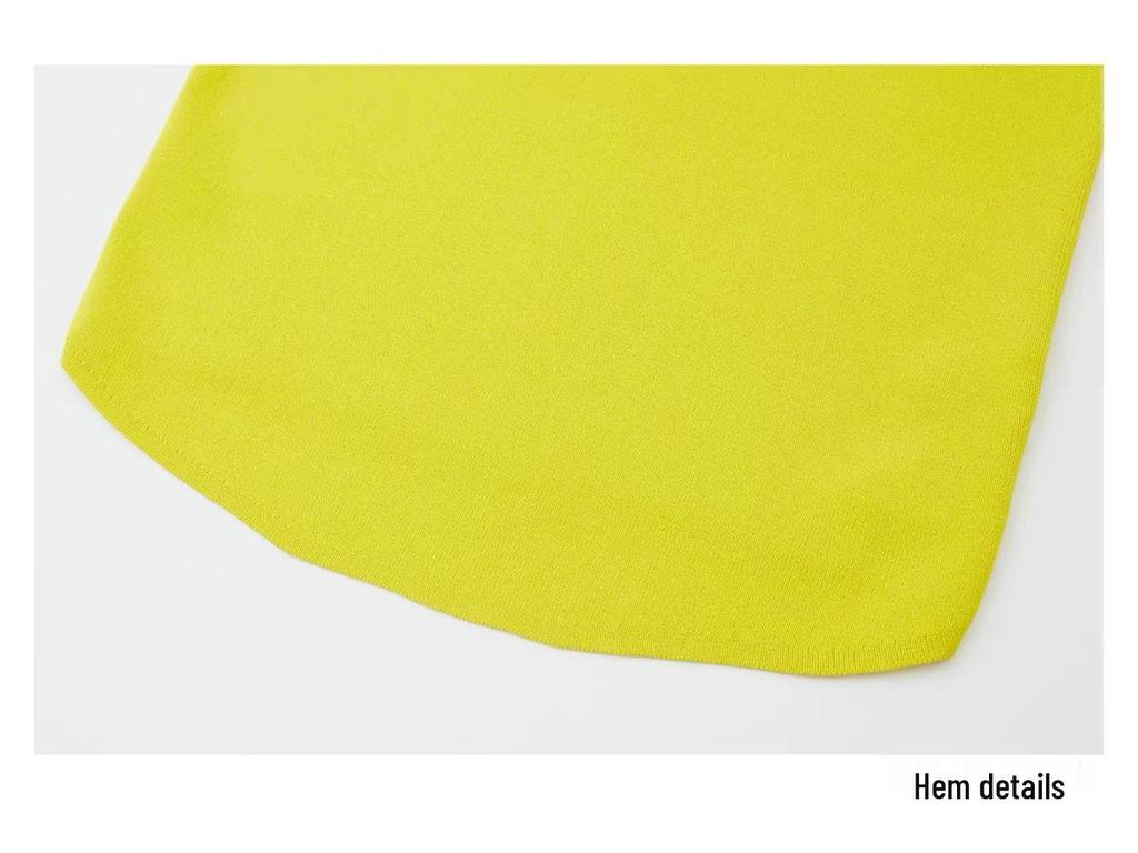 Yi Han Meng Zitronengelbes Slim Fit Neckholder Tanktop für Frauen und Mädchen - Niedlich, aufhellend, schlankmachende Unterwäsche oder Oberbekleidung