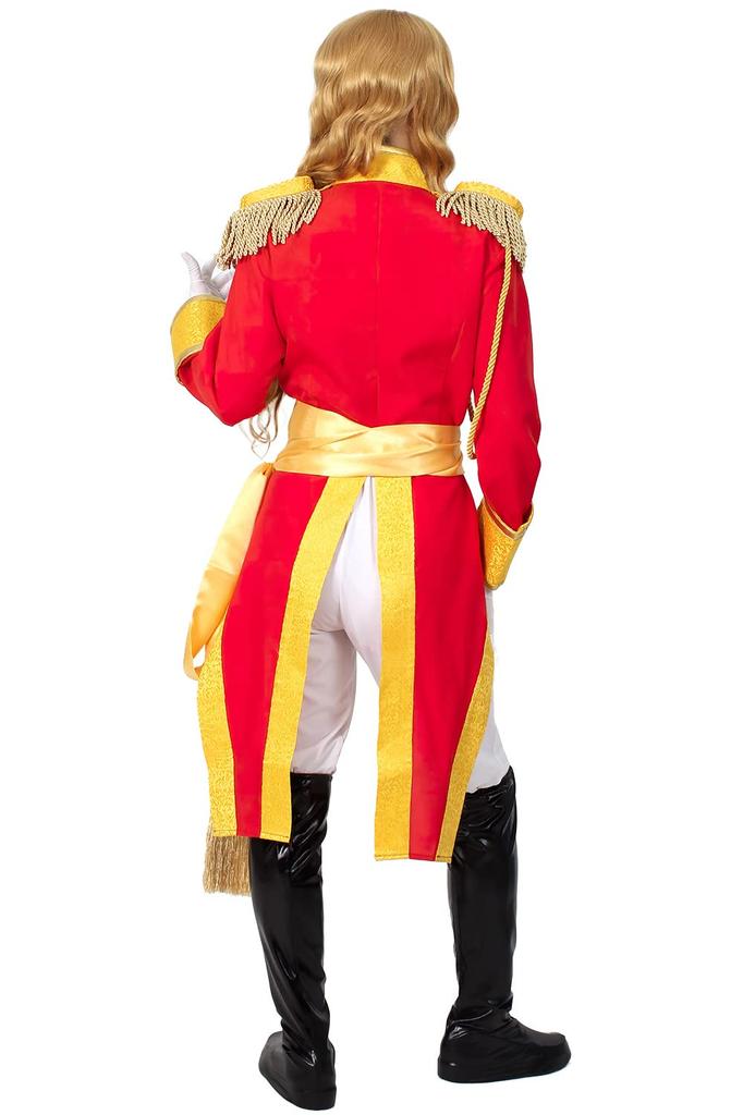 [NOOLOR] The Rose of Versailles Oscar Military Uniform, Captain of the Imperial Guard Cosplay Costume (Size M, Red)