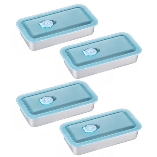 Stainless Steel Snack Containers Anti-Leak 2 Compartments Dipping Container Reusable Condiment Containers with Lids Metal Lunch Box