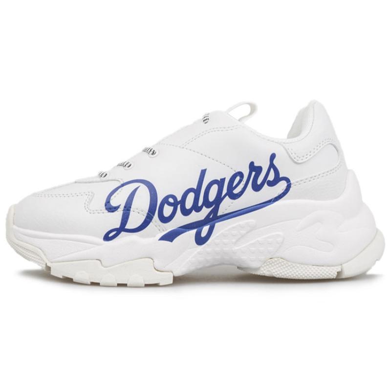 MLB Big Ball Chunky LA Cushioning Anti-Slip And Wear-Resistant Height Increasing Low-Top Chunky Sneakers Unisex White Sneakers 37.5
