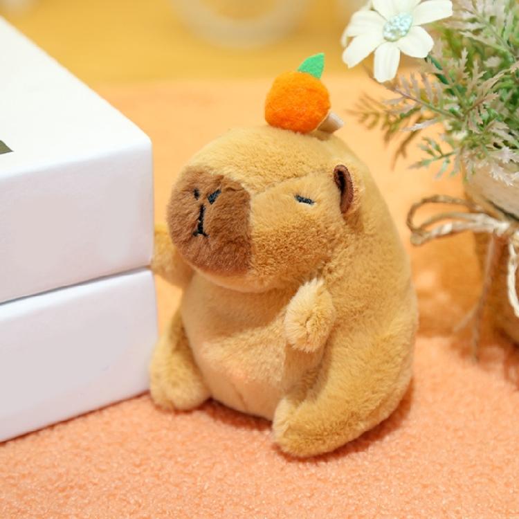 Soft Fabric Capybaras Plush Keychain with Music Box Cartoon Animal Character Backpack Charm Unique Accessory for Bag