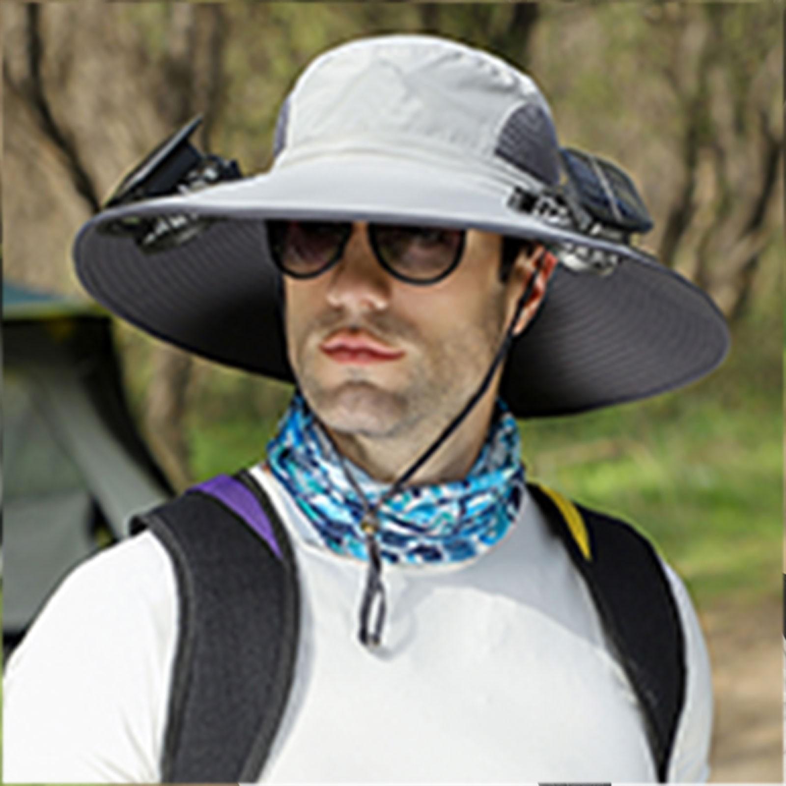 

Men Sunshade Hat With USB Rechargeable Fan Men Quick Drying Solar Powered Fan Hat Sun Protective Hat Adult Cooling Fan Visor Hat One Size коричневий