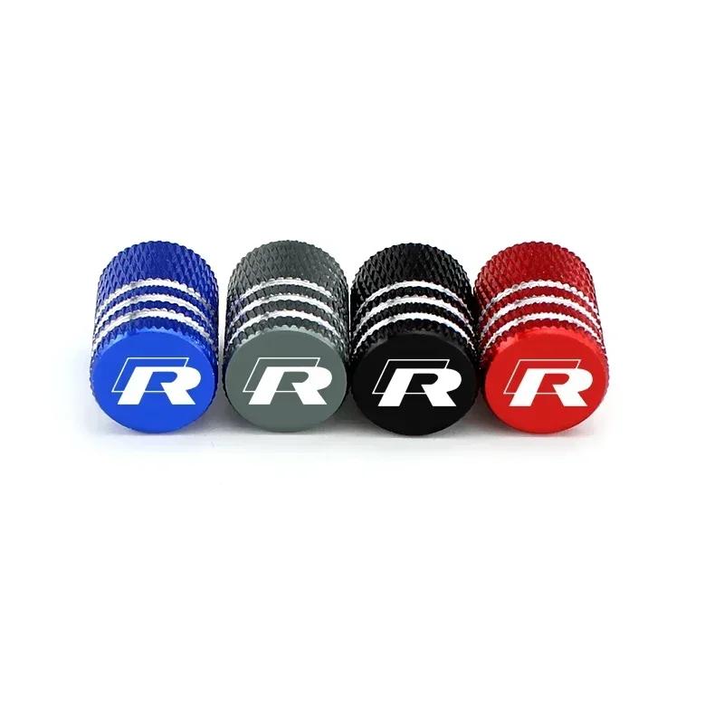 New 4pcs Car Logo Wheel Tire Stem Valve Caps Air Covers for Volkswagen Rline Golf GTI Bora Passat Jetta Beetle Tiguan Sciro