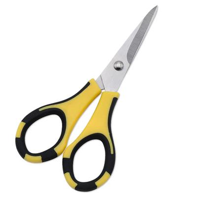 Lâmina de aço inoxidável de 5 polegadas, cabo PP, cortador de linha para roupas, tesoura de escritório e escola, para estudantes e crianças