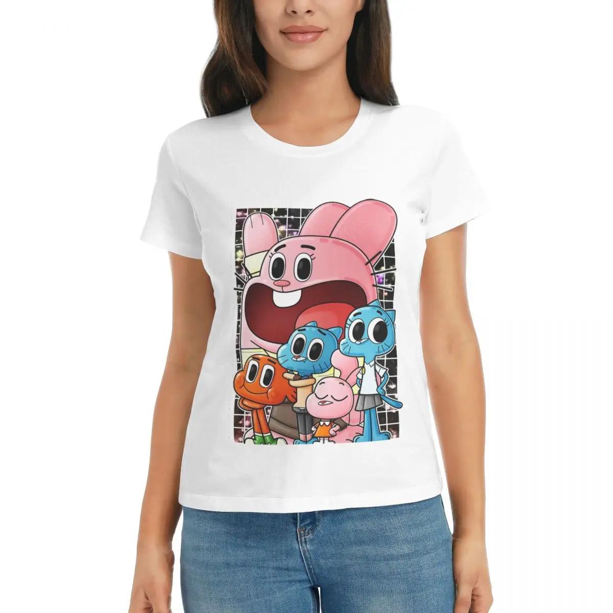 

Women TShirt The Amazing World Of Gumball Summer Short Sleeve Tees Round Neck Cotton T Shirts Clothes Tops Streetwear S