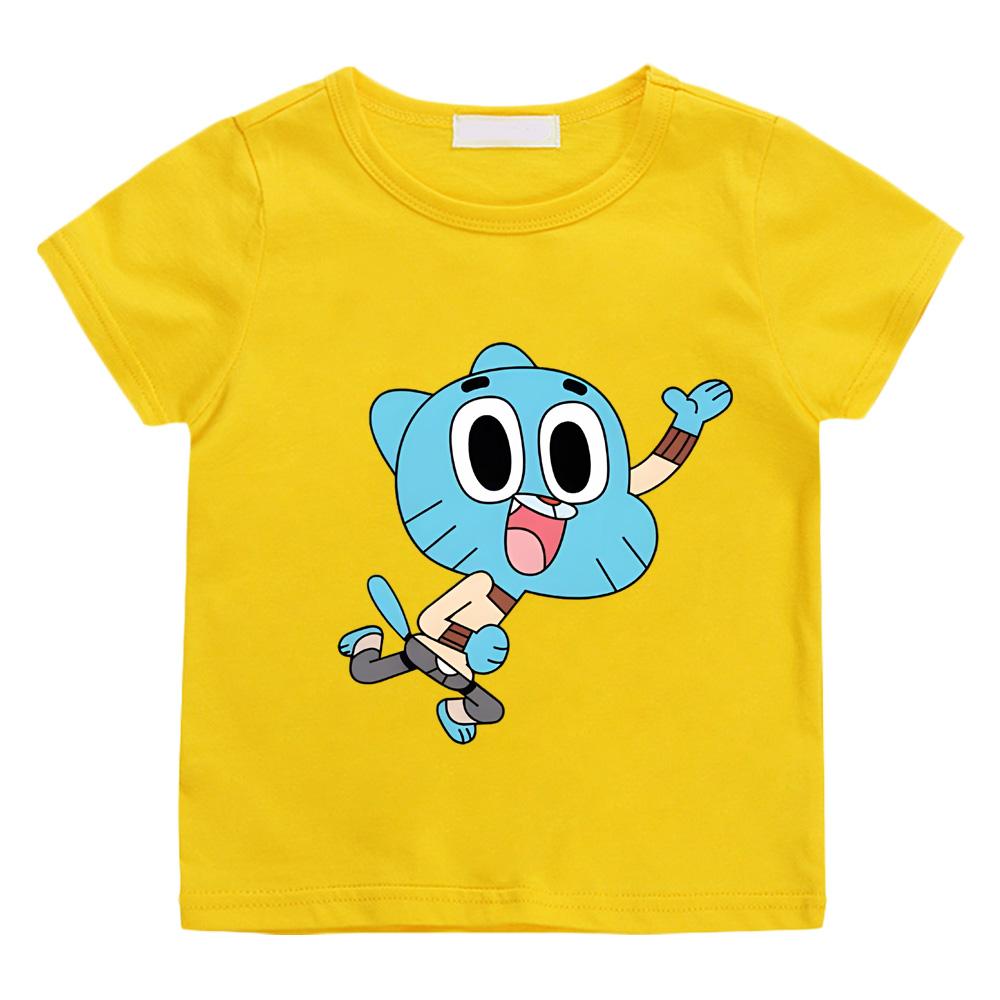Kawaii Cotton T Shirt The Wonderfully Weird World of Gumball Kids T-Shirt Street Fashion Graphic Tshirts Breathable Casual Tees
