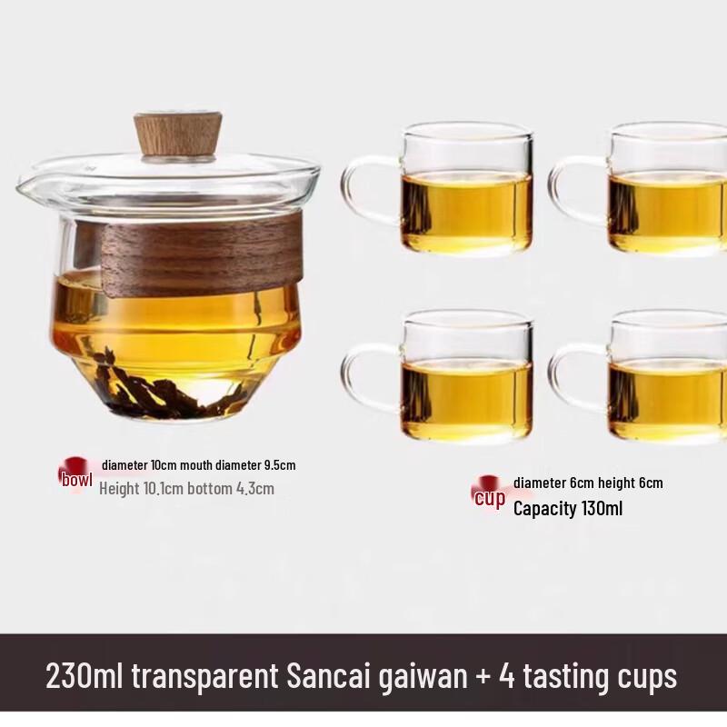 Jialang Borosilicate Glass Gaiwan Kung Fu Tea Set