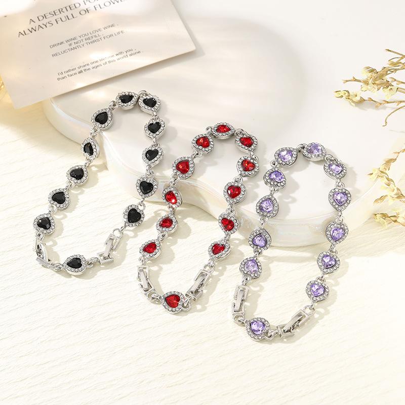 Hochwertiger süßer Liebes-Imitations-Zirkonschmuck mit Diamanten herzförmiges Armband