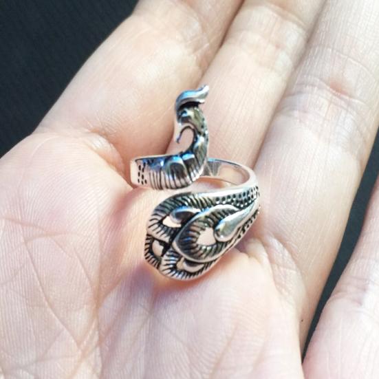 Unisex Retro Adjustable Phoenix Shape Yarn Knitting Accessory Open Finger Ring