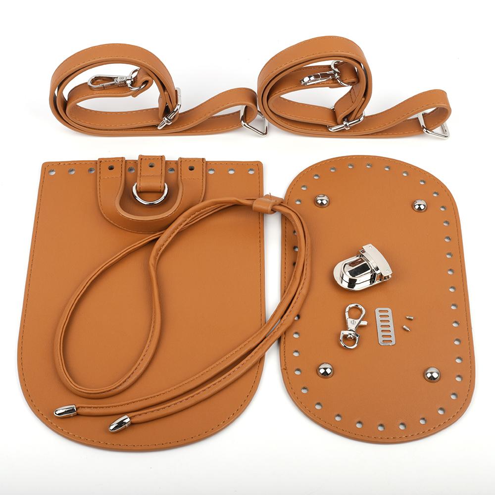 Handmade DIY Leather Bag Bottom Handbag Woven Set Shoulder Strap Crossbody Handle Crochet Bags Knitting Hardware Accessories