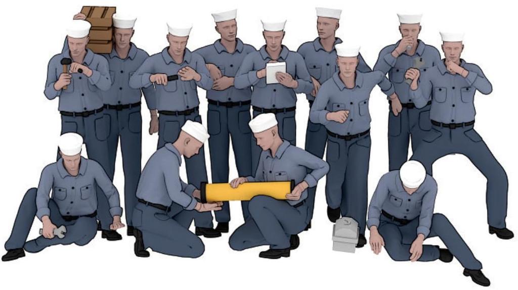Triumph Model WW2 US Navy Sailor Work Uniform 100 Pieces Plastic Model Parts TRFP35013 1/350 (Ship)