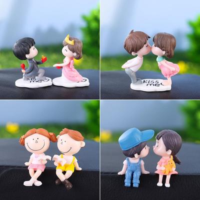 Auto Dekor Domácí Dekorace Miniatury pro Pár Větrací Otvor do Auta Sošky Ozdoby do Auta Klip na Parfém Dekor