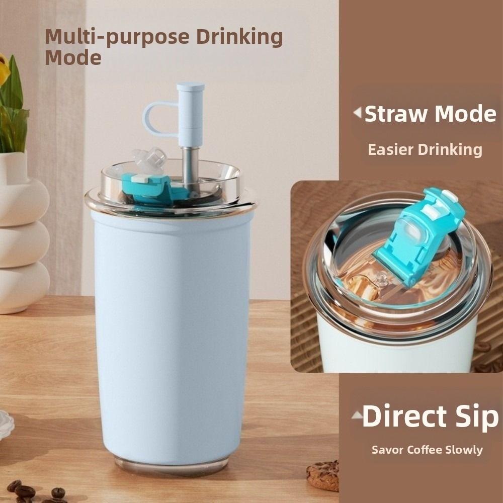 Double Drinking Travel Thermos Bottle Stainless Steel Drinking Kettle Tumbler Coffee Mug  For Car