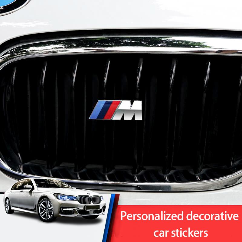 For BMW M Logo 3D ABS Front Grille Badge X1 X2 X3 X4 Emblem X5 X6 F48 G01 E84 E46 E83 F39 F30 Vehicle Exterior Tuning Accessorie