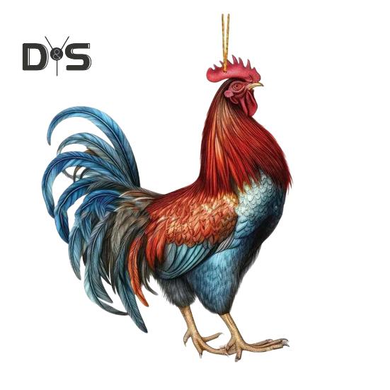 

Мультяшный петух акриловый кулон милый рождественский елочный подвесной орнамент очаровательное рождественское украшение для любителей петухов забавный праздничный подарок Cock