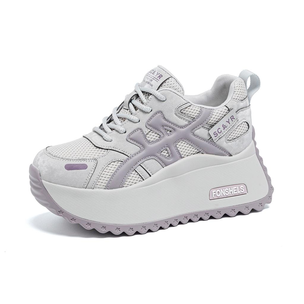 Thick-soled small Forrest Gump shoes women's 2025 autumn new light luxury explosion casual fashion heightening sports little white shoes