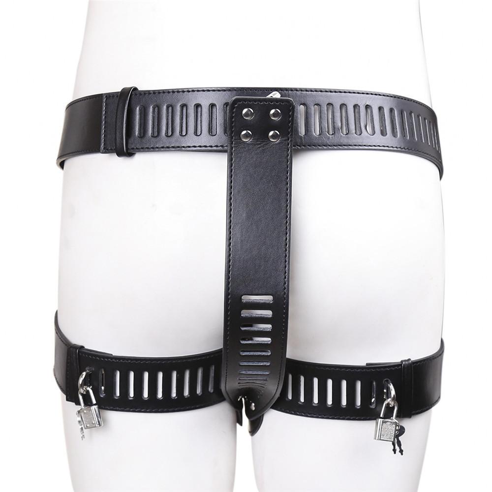 Female Underwear Sex Chastity Belt Lock Shorts Sexy Panties PU Leather Thongs Pants Bdsm Bondage Restraint Sex Toys for Women 18