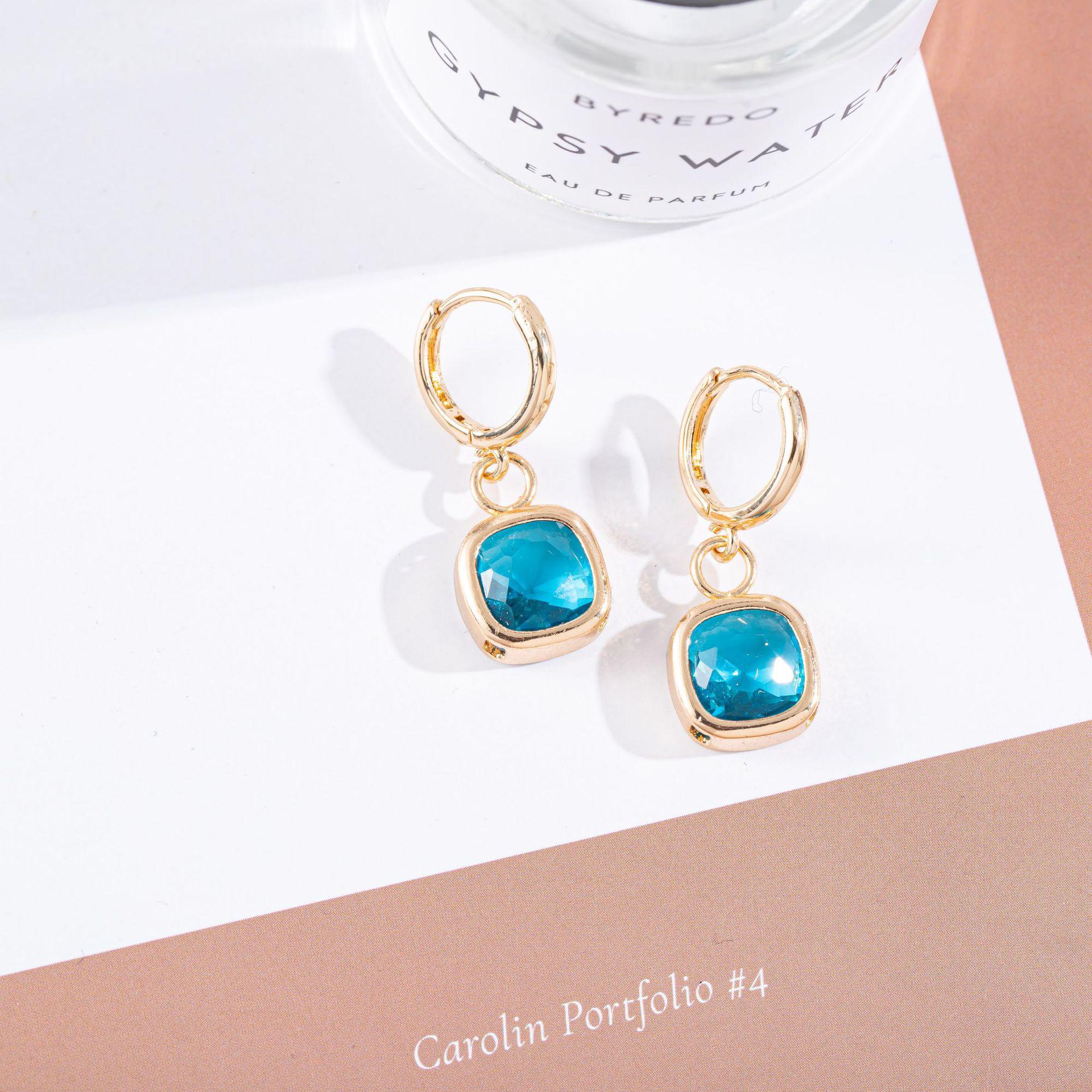 Korean Exquisite Geometric Candy Square Earrings