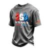 Men's Vintage Washed Crew Neck Short Sleeve T Shirt Independence Day Graphic Print 250 Years 1776 to 2026 Cotton Blend Casual Tee