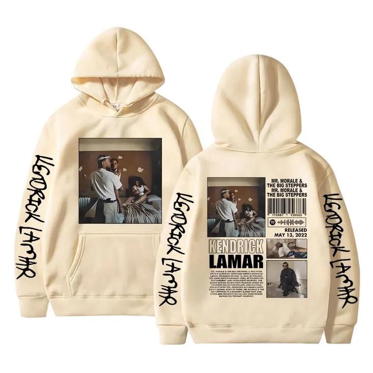 Rapper Kendrick Lamar Graphic Hoodie Album Mr Morale & The Big Steppers Print Sweatshirts Men Women Trend Hip Hop Loose Hoodies