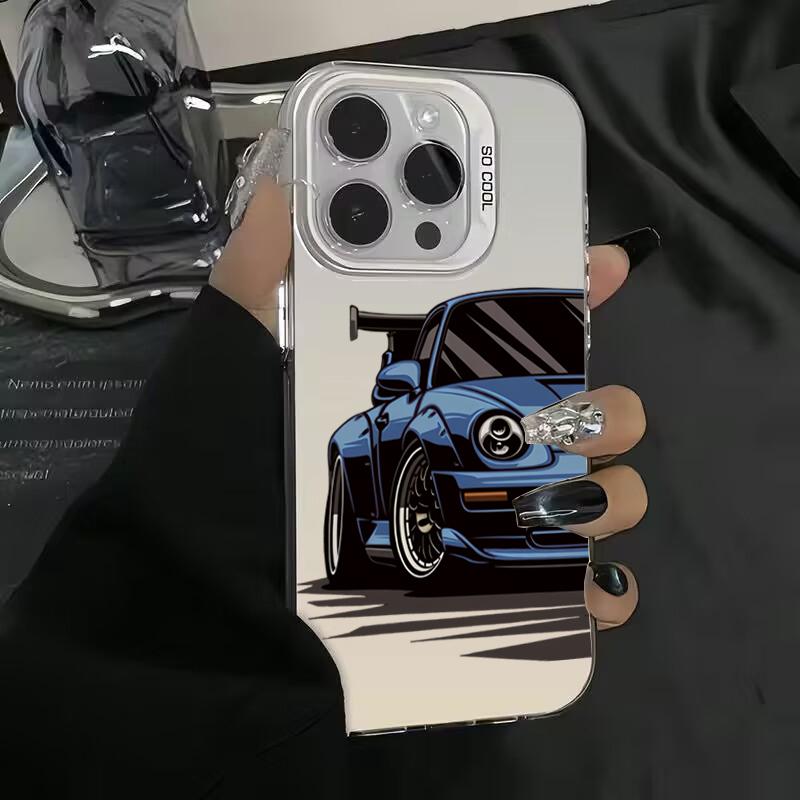 Fashionable Car Print Electroplate IMD Phone Case For  Mi 14 13 12 12T 13T Pro 11 Lite 5G Poco F5 X5 X6 Pro Hard Cover