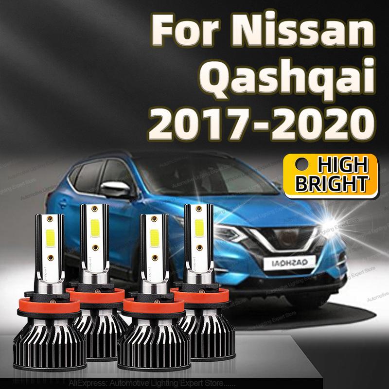 

2/4 шт. 30000 лм Для Nissan Qashqai 2017 2018 Автомобильные светодиодные лампы для фар Ближний дальний свет H11 H9 CANbus 6000k Фара 20 times brighter